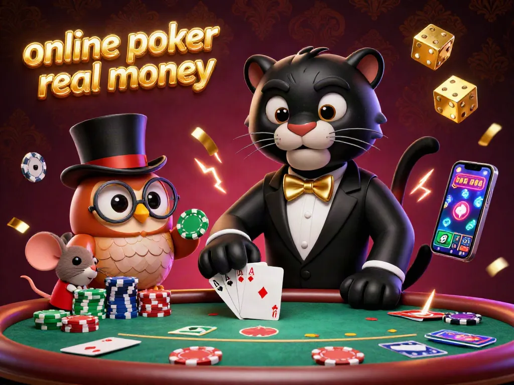 Experience the excitement of online poker real money with our vibrant casino scene featuring strategic play and engaging elements.
