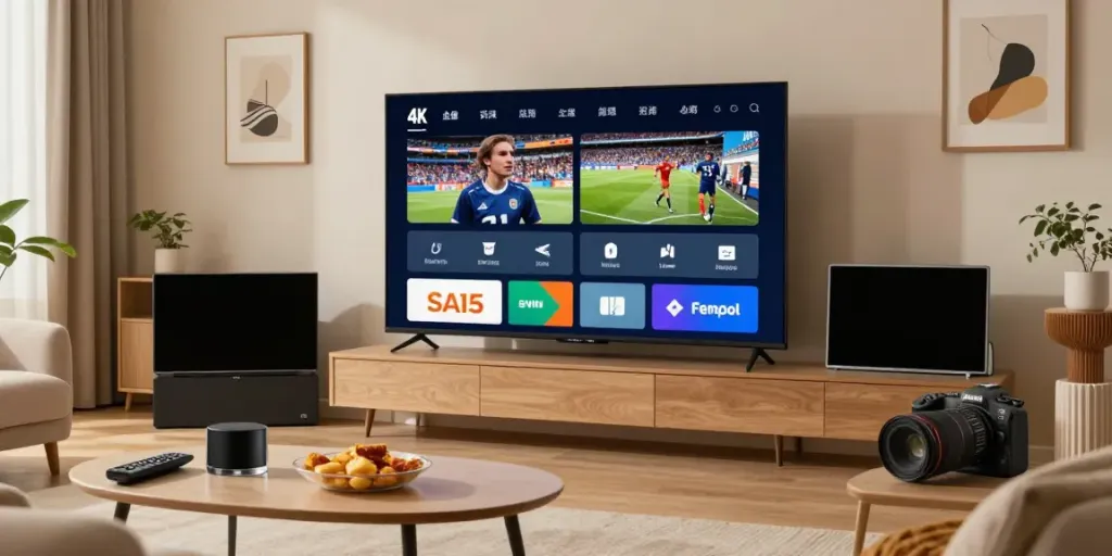 Experience abbonamento iptv in a cozy home with advanced streaming setup.